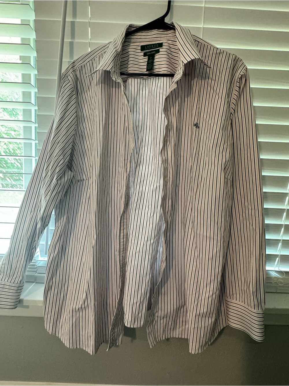 Ralph Lauren Blue & White Striped Button-Down Shirt